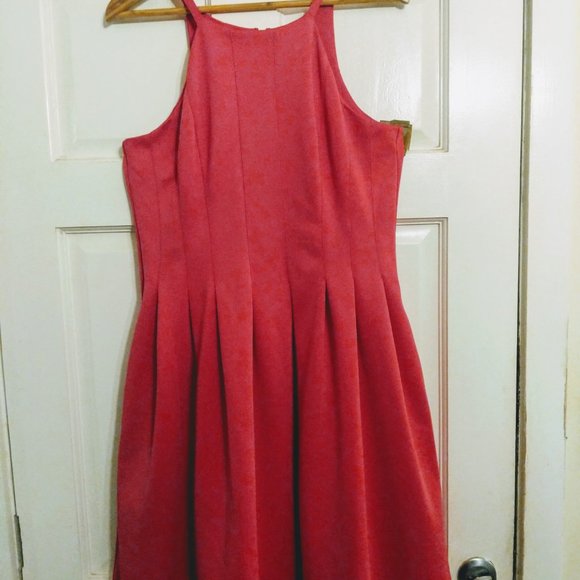 Calvin Klein Pink Scuba Watermelon Classic Fit and Flare Dress Size 10 - Picture 9 of 9